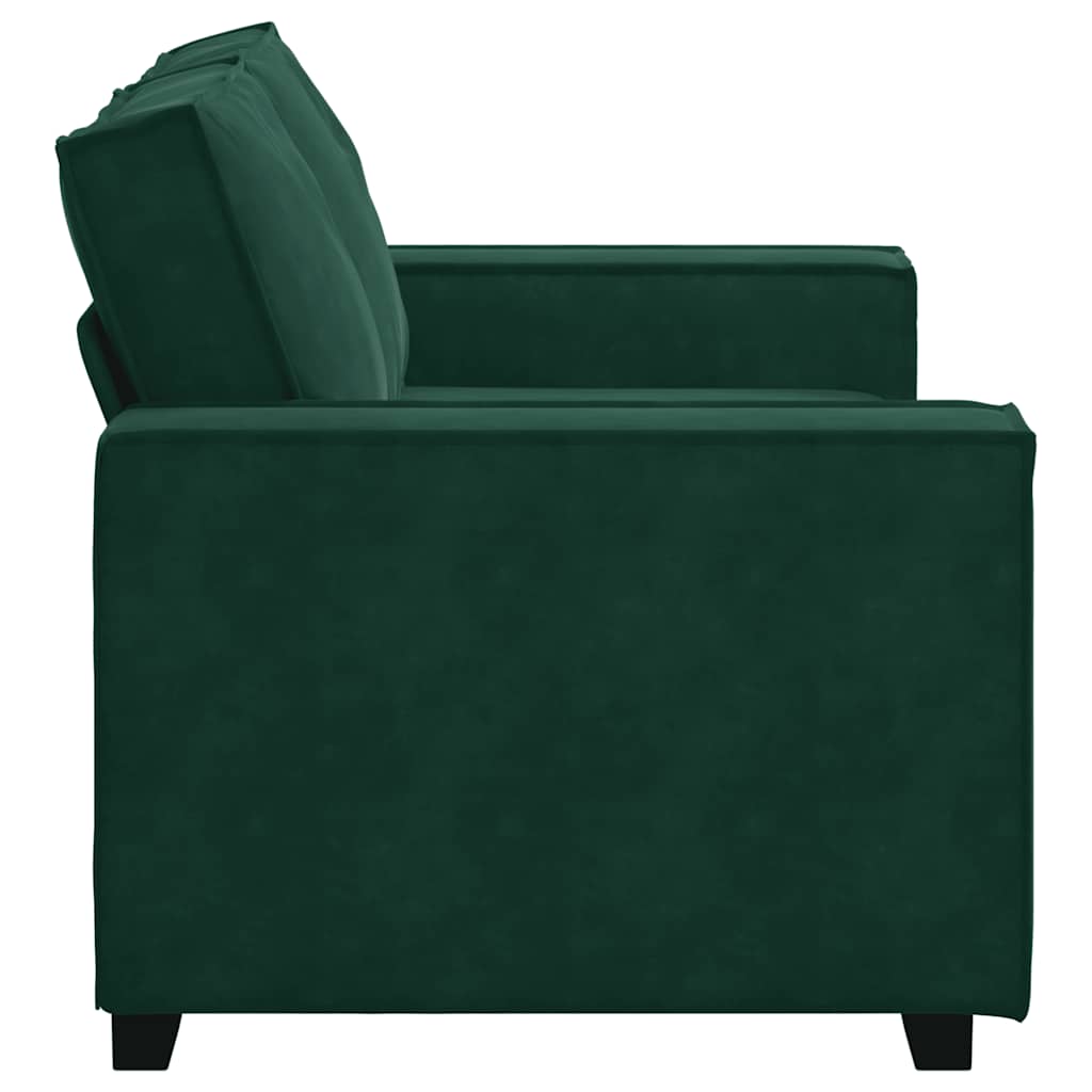 vidaXL Sofa 2-osobowa, ciemnozielona, 160x78x84 cm, tapicerowana aksamitem