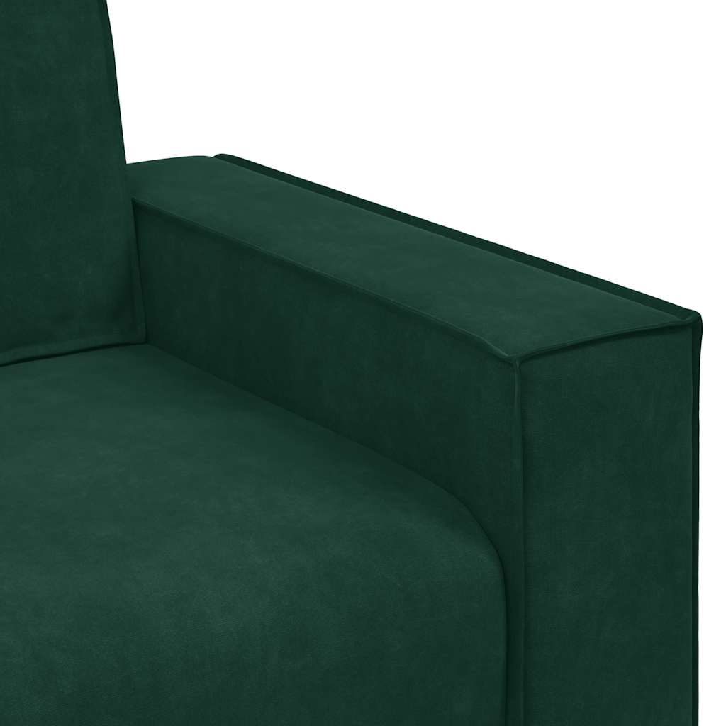 vidaXL Sofa 2-osobowa, ciemnozielona, 160x78x84 cm, tapicerowana aksamitem