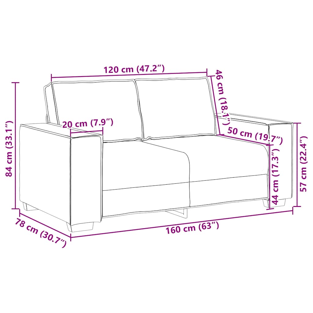 vidaXL Sofa 2-osobowa, ciemnozielona, 160x78x84 cm, tapicerowana aksamitem