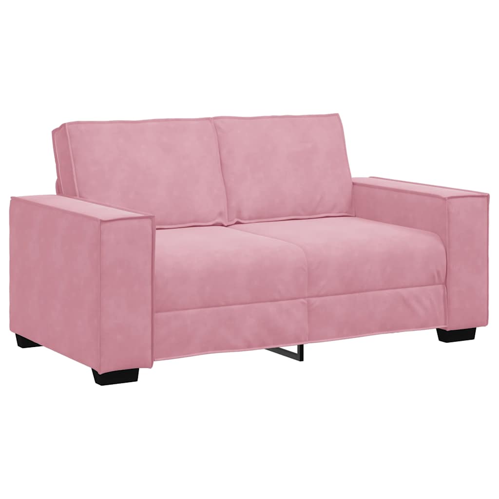 vidaXL Sofa 2-osobowa, różowy, 160x78x84 cm, tapicerowana aksamitem