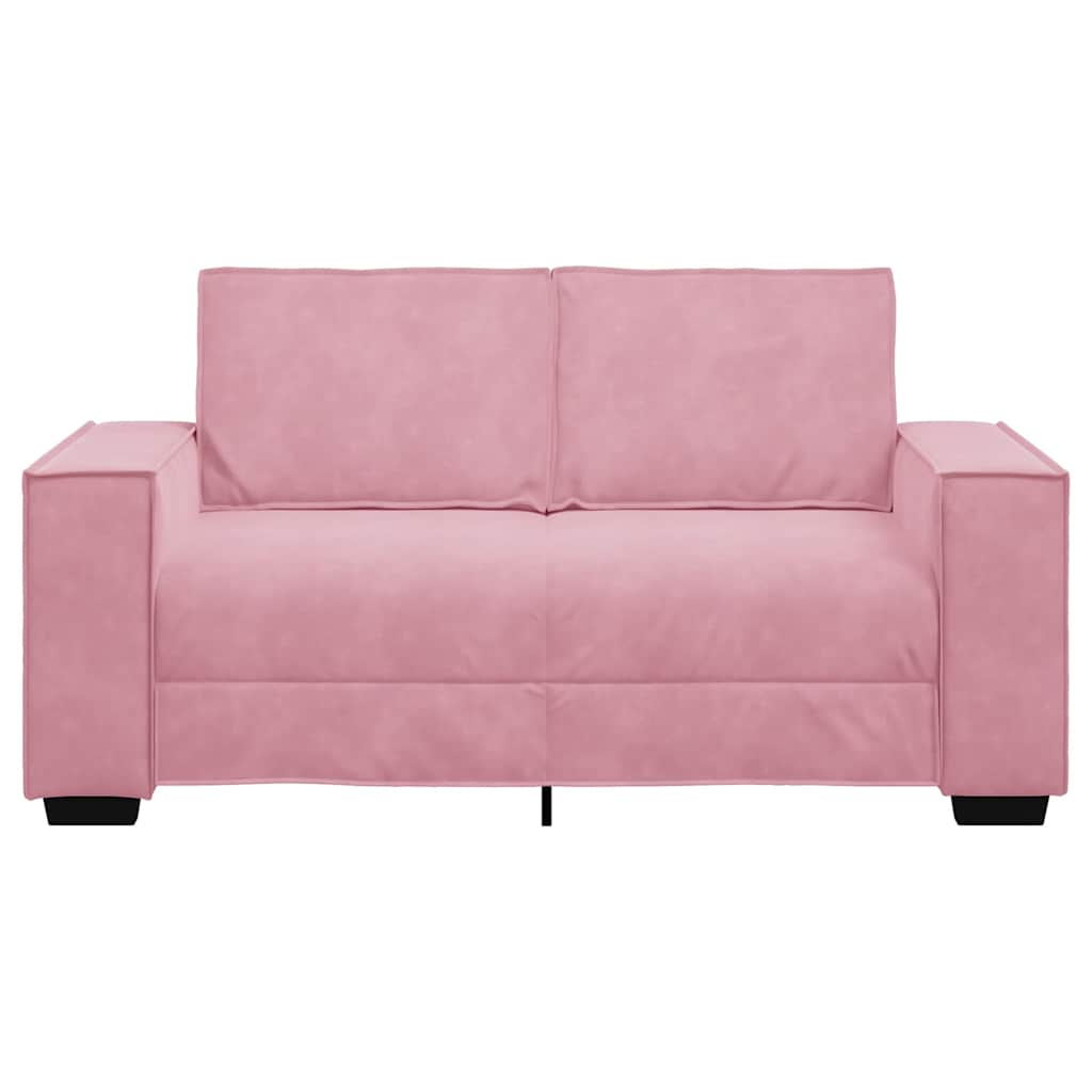 vidaXL Sofa 2-osobowa, różowy, 160x78x84 cm, tapicerowana aksamitem