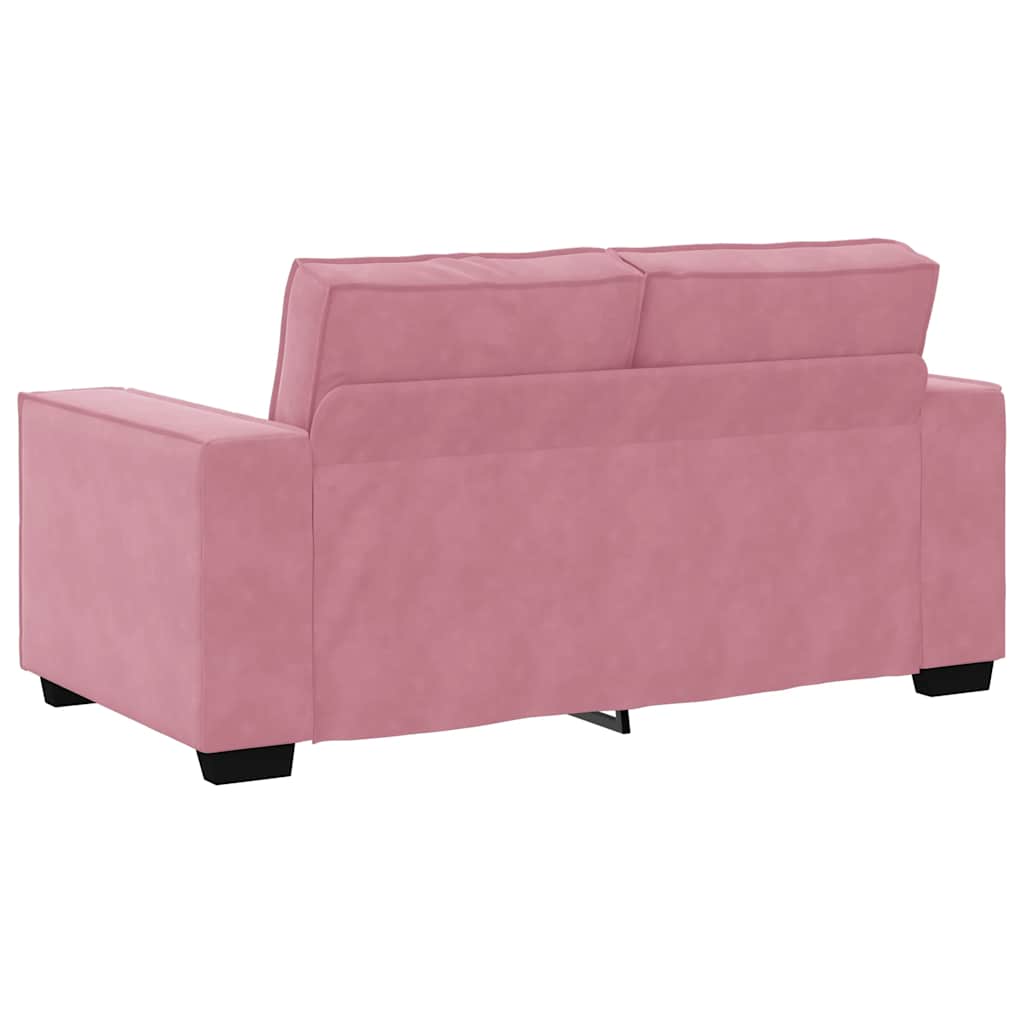 vidaXL Sofa 2-osobowa, różowy, 160x78x84 cm, tapicerowana aksamitem