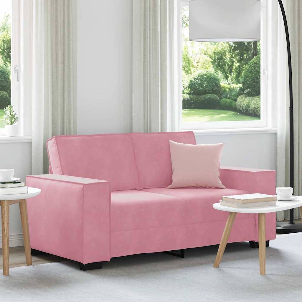 vidaXL Sofa 2-osobowa, różowy, 160x78x84 cm, tapicerowana aksamitem