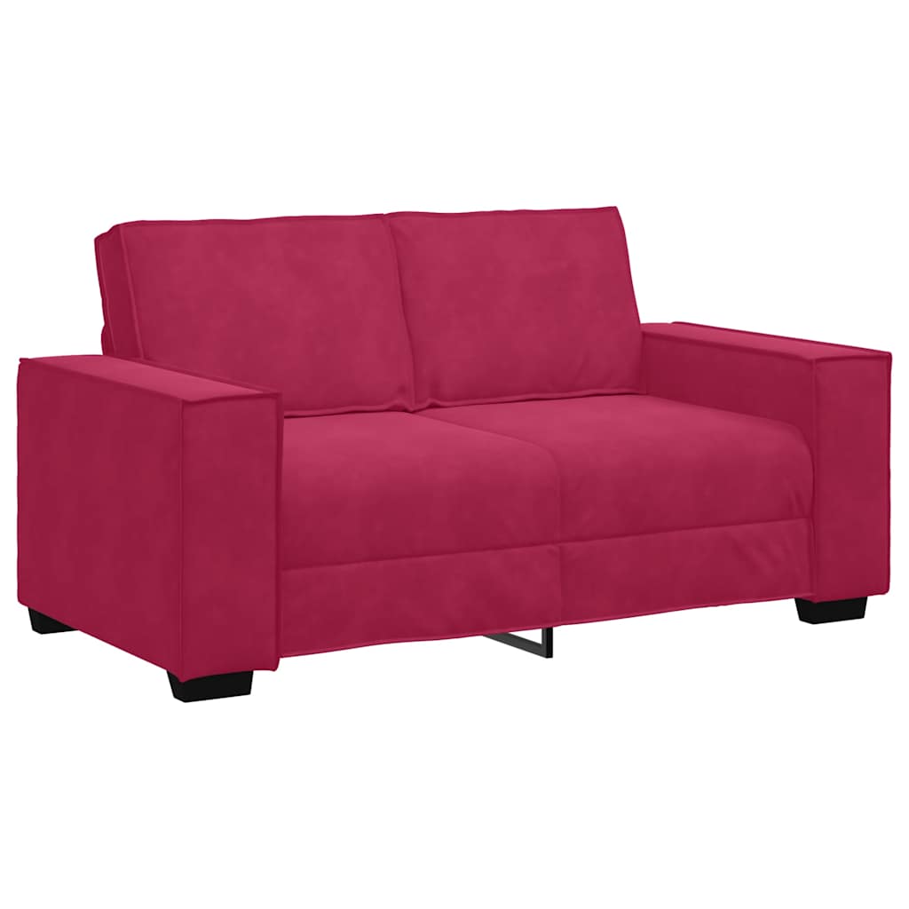 vidaXL Sofa 2-osobowa, winna czerwień, 160x78x84 cm, tapicerowana aksamitem