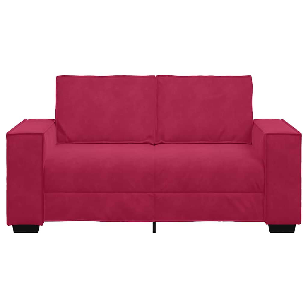 vidaXL Sofa 2-osobowa, winna czerwień, 160x78x84 cm, tapicerowana aksamitem