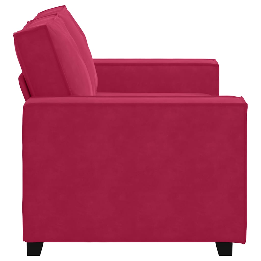 vidaXL Sofa 2-osobowa, winna czerwień, 160x78x84 cm, tapicerowana aksamitem