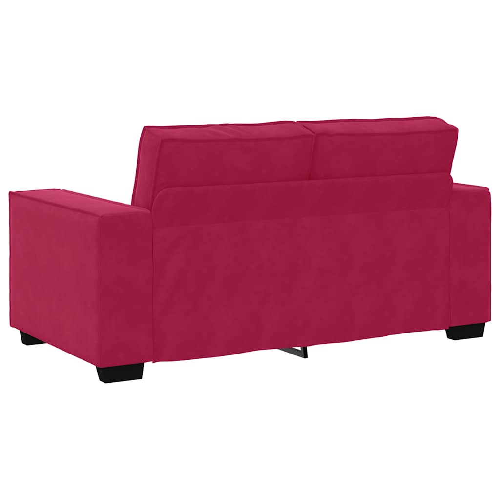 vidaXL Sofa 2-osobowa, winna czerwień, 160x78x84 cm, tapicerowana aksamitem