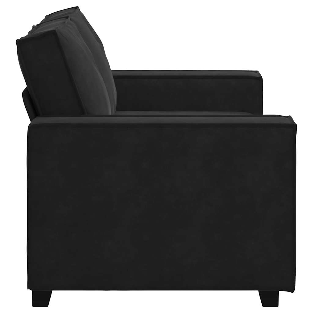 vidaXL Sofa 2-osobowa, czarna, 160x78x84 cm, tapicerowana aksamitem