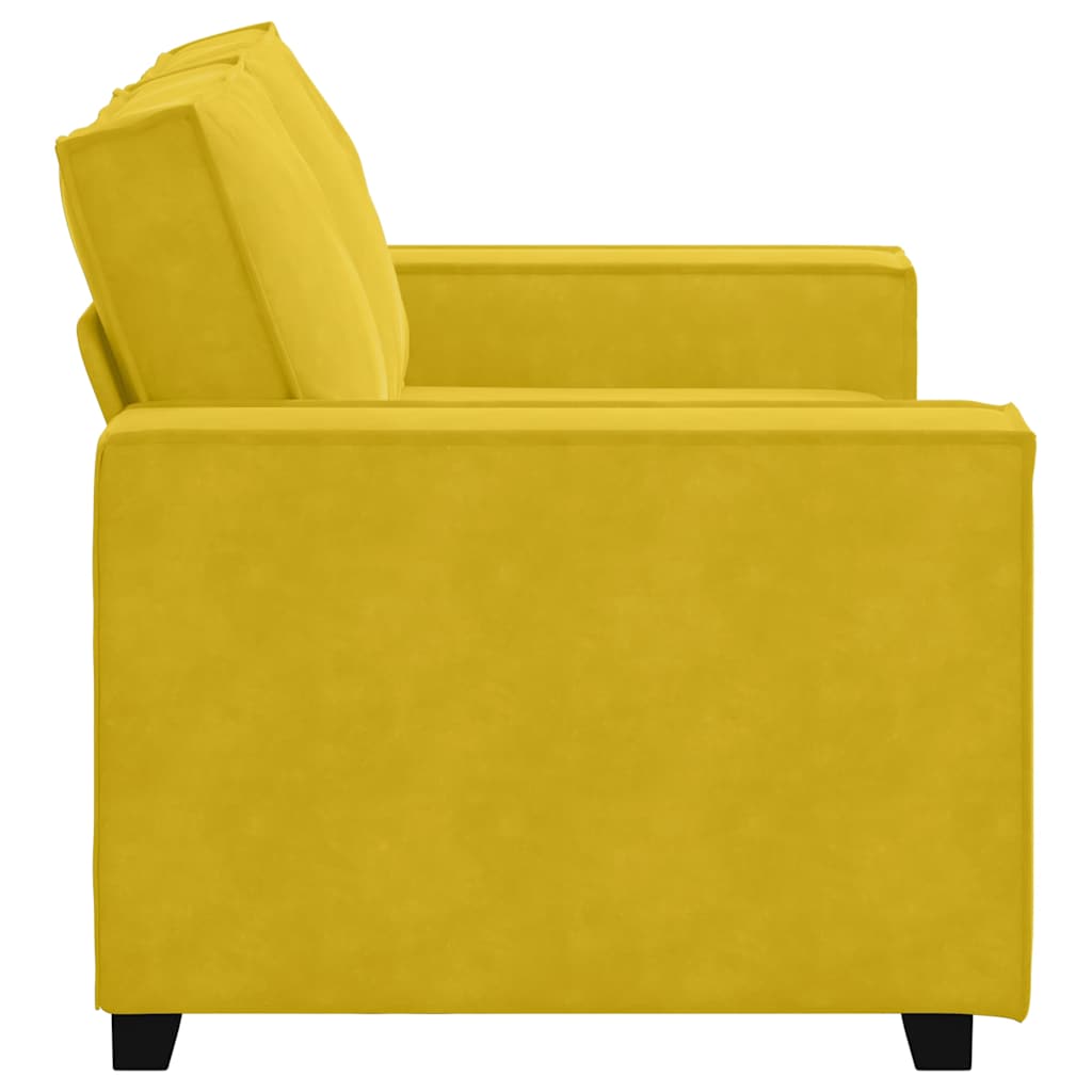 vidaXL Sofa 2-osobowa, żółta, 160x78x84 cm, tapicerowana aksamitem
