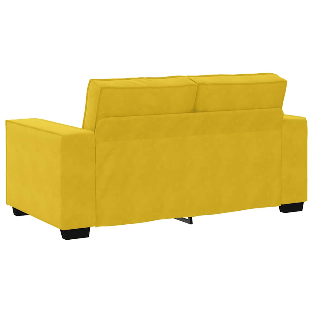vidaXL Sofa 2-osobowa, żółta, 160x78x84 cm, tapicerowana aksamitem