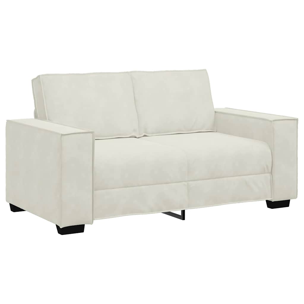 vidaXL Sofa 2-osobowa, kremowy, 160x78x84 cm, tapicerowana aksamitem
