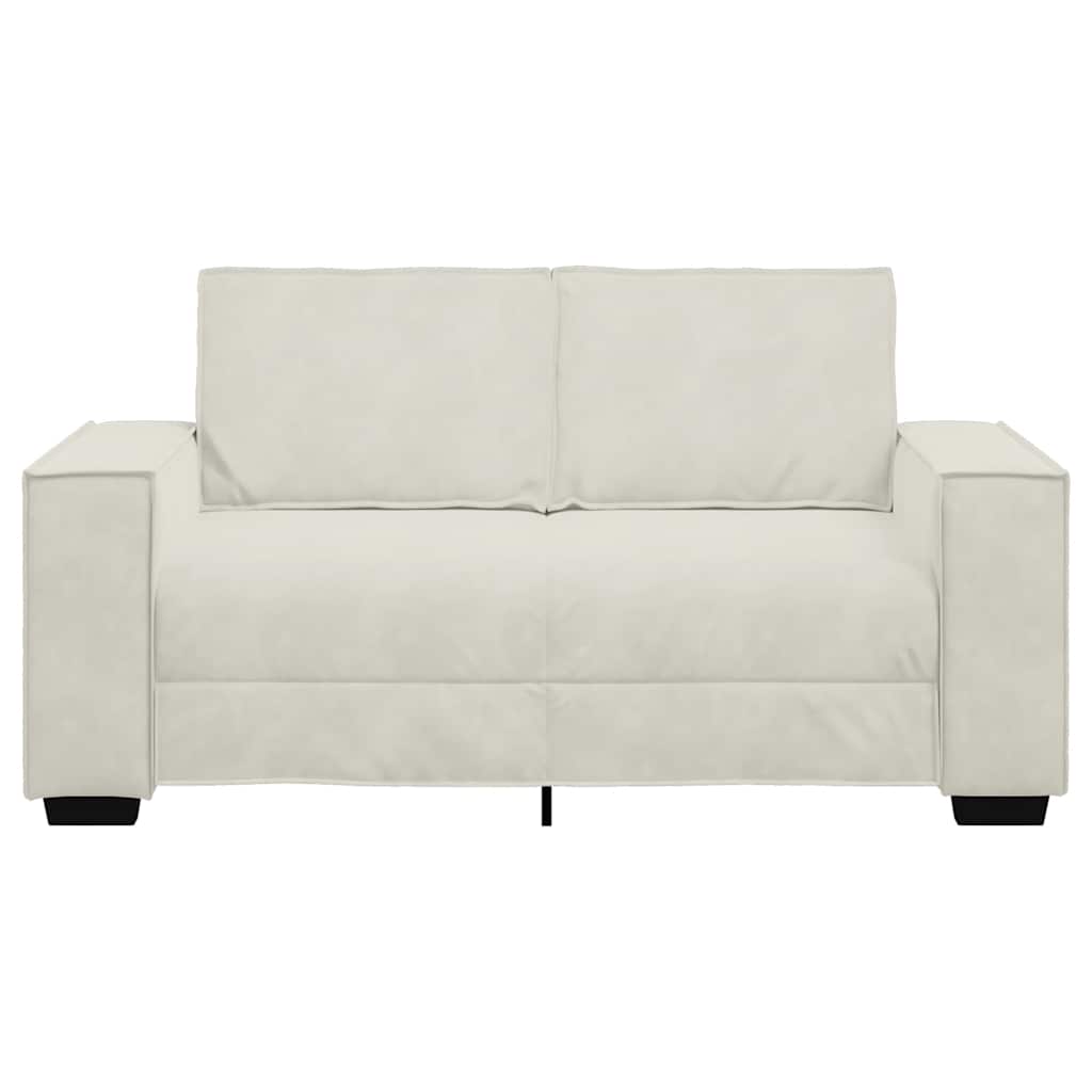 vidaXL Sofa 2-osobowa, kremowy, 160x78x84 cm, tapicerowana aksamitem