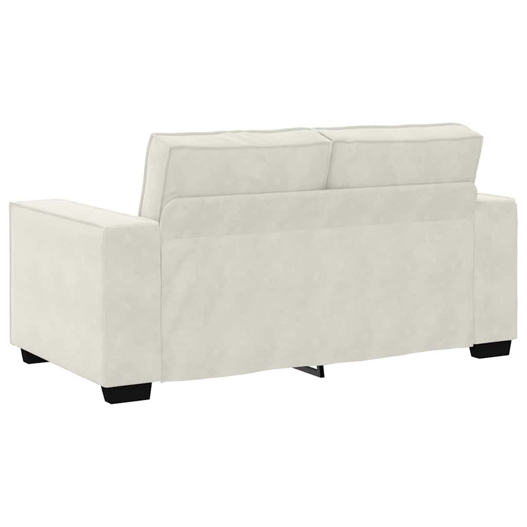 vidaXL Sofa 2-osobowa, kremowy, 160x78x84 cm, tapicerowana aksamitem