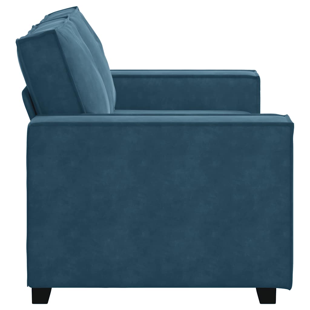 vidaXL Sofa 2-osobowa, niebieski, 160x78x84 cm, tapicerowana aksamitem