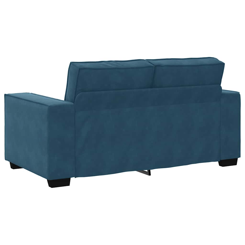 vidaXL Sofa 2-osobowa, niebieski, 160x78x84 cm, tapicerowana aksamitem