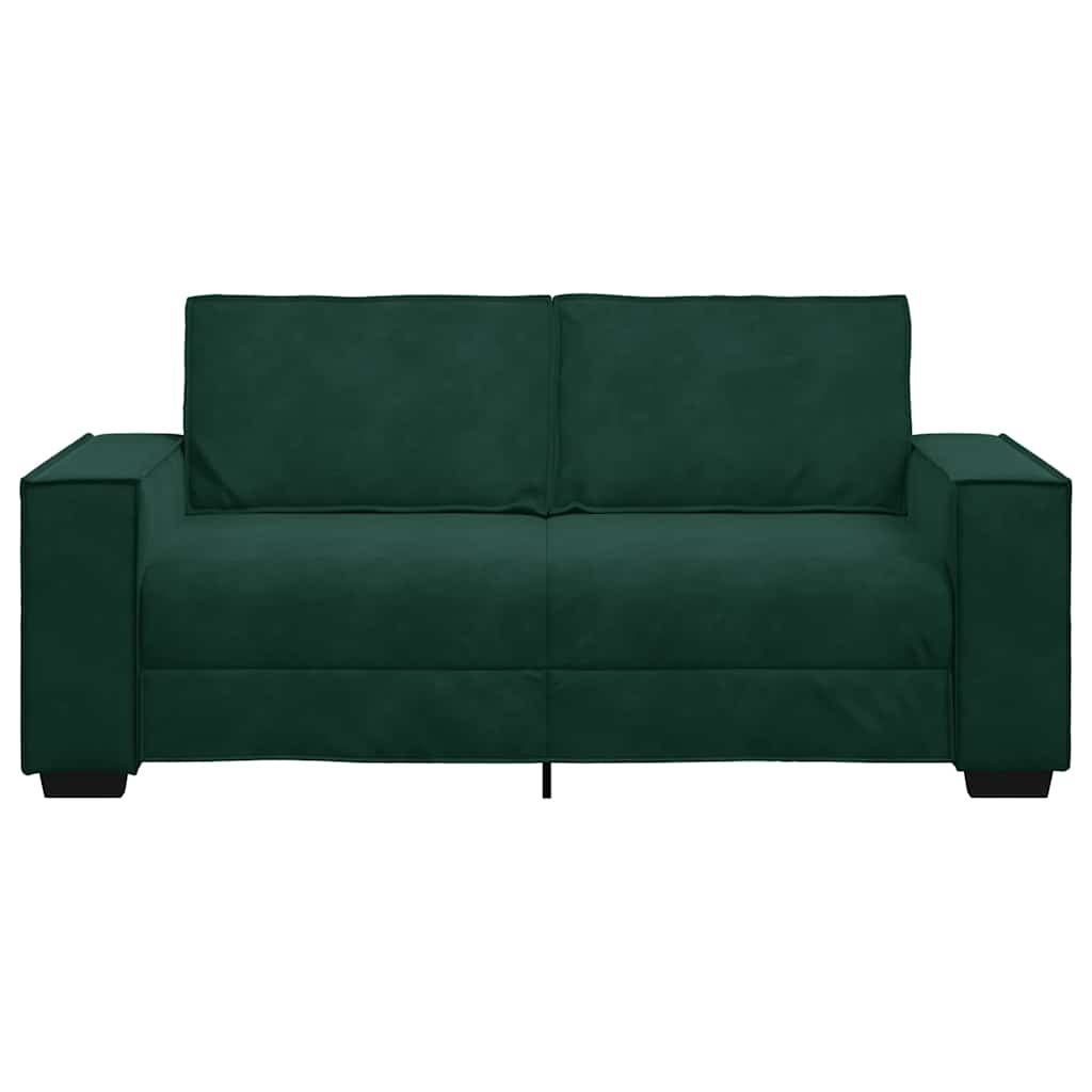 vidaXL Sofa 2-osobowa, ciemnozielona, 180x78x84 cm, tapicerowana aksamitem