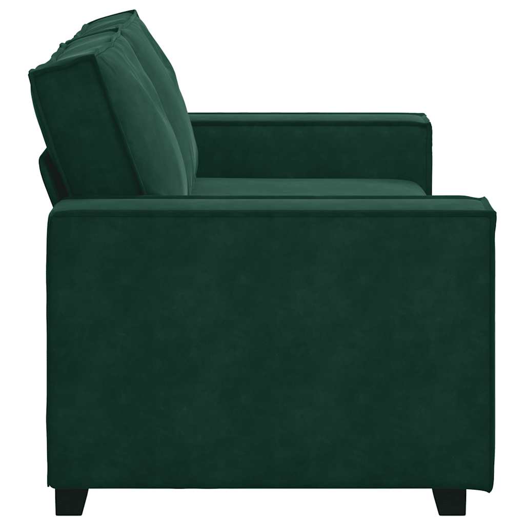 vidaXL Sofa 2-osobowa, ciemnozielona, 180x78x84 cm, tapicerowana aksamitem