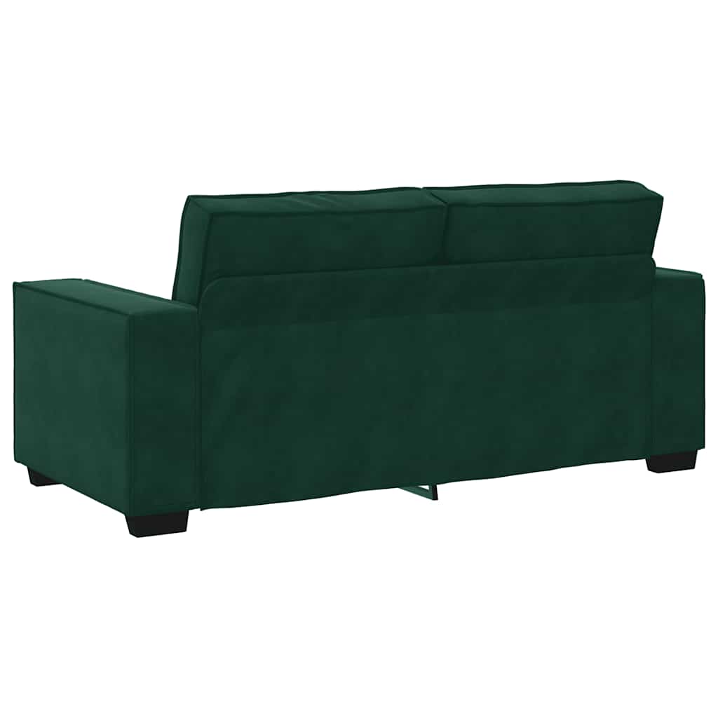 vidaXL Sofa 2-osobowa, ciemnozielona, 180x78x84 cm, tapicerowana aksamitem