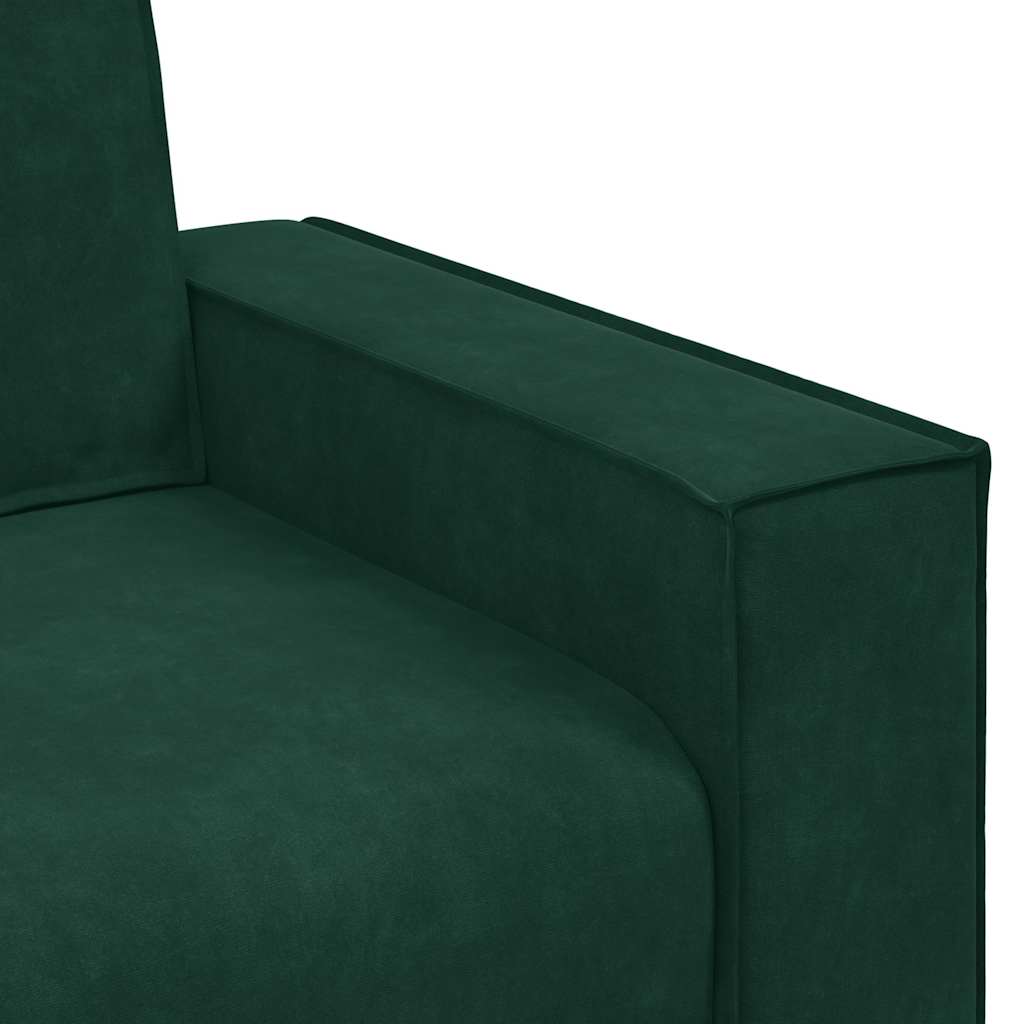 vidaXL Sofa 2-osobowa, ciemnozielona, 180x78x84 cm, tapicerowana aksamitem