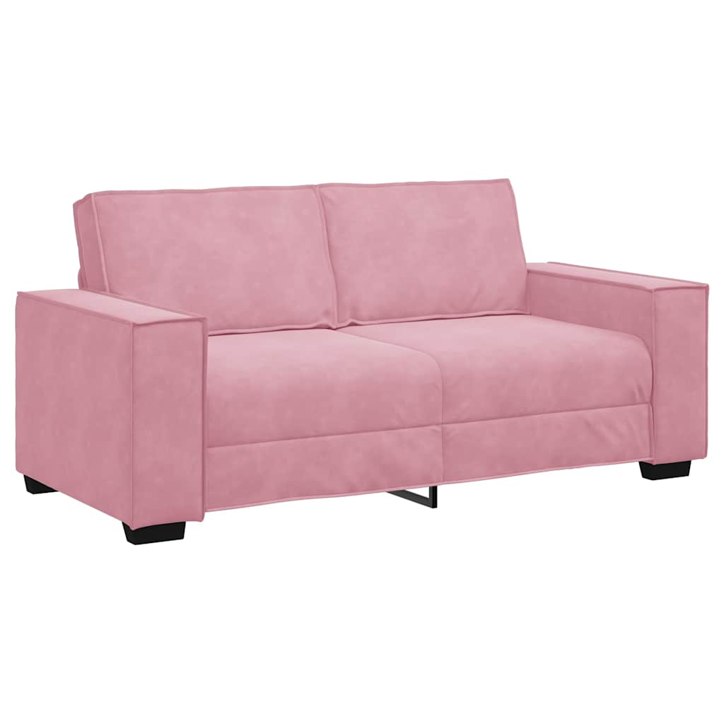 vidaXL Sofa 2-osobowa, różowy, 180x78x84 cm, tapicerowana aksamitem