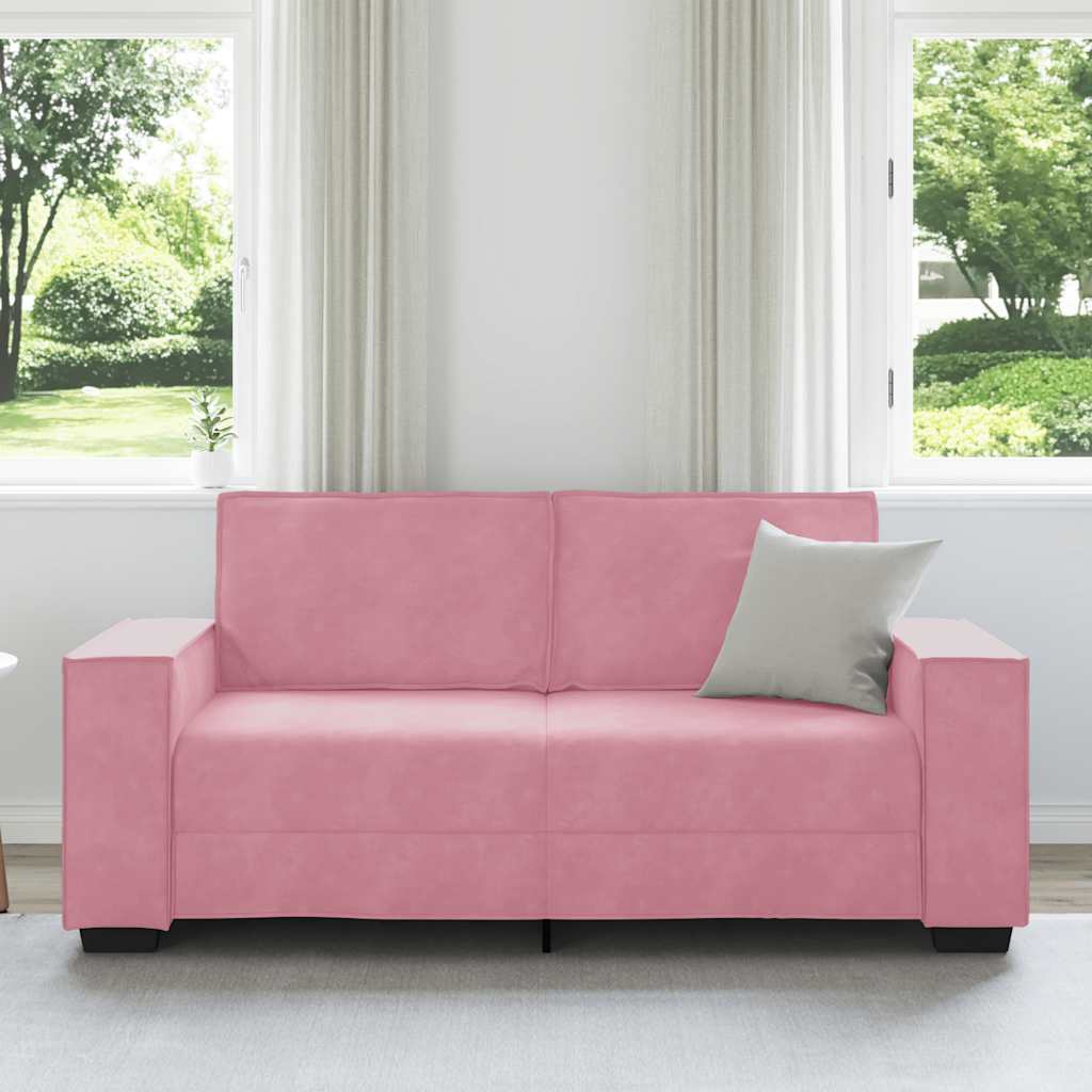vidaXL Sofa 2-osobowa, różowy, 180x78x84 cm, tapicerowana aksamitem