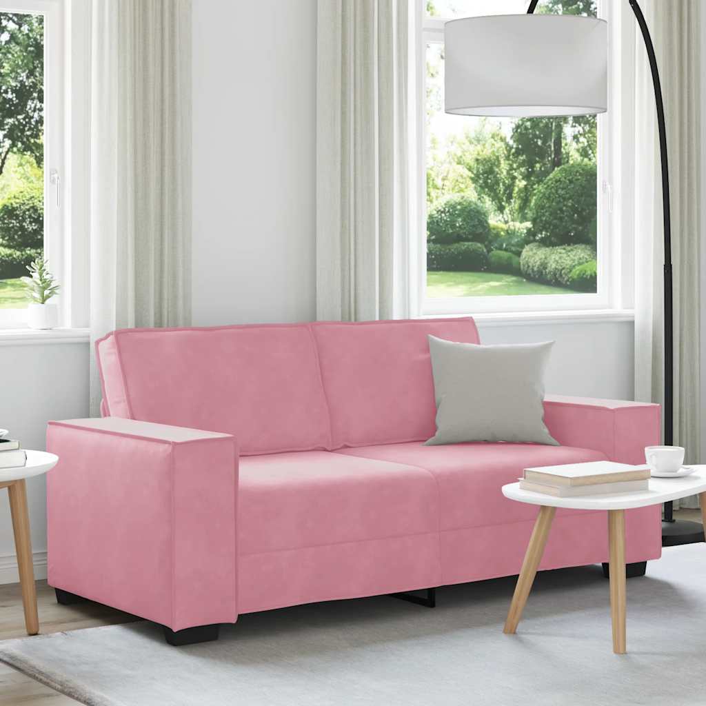 vidaXL Sofa 2-osobowa, różowy, 180x78x84 cm, tapicerowana aksamitem