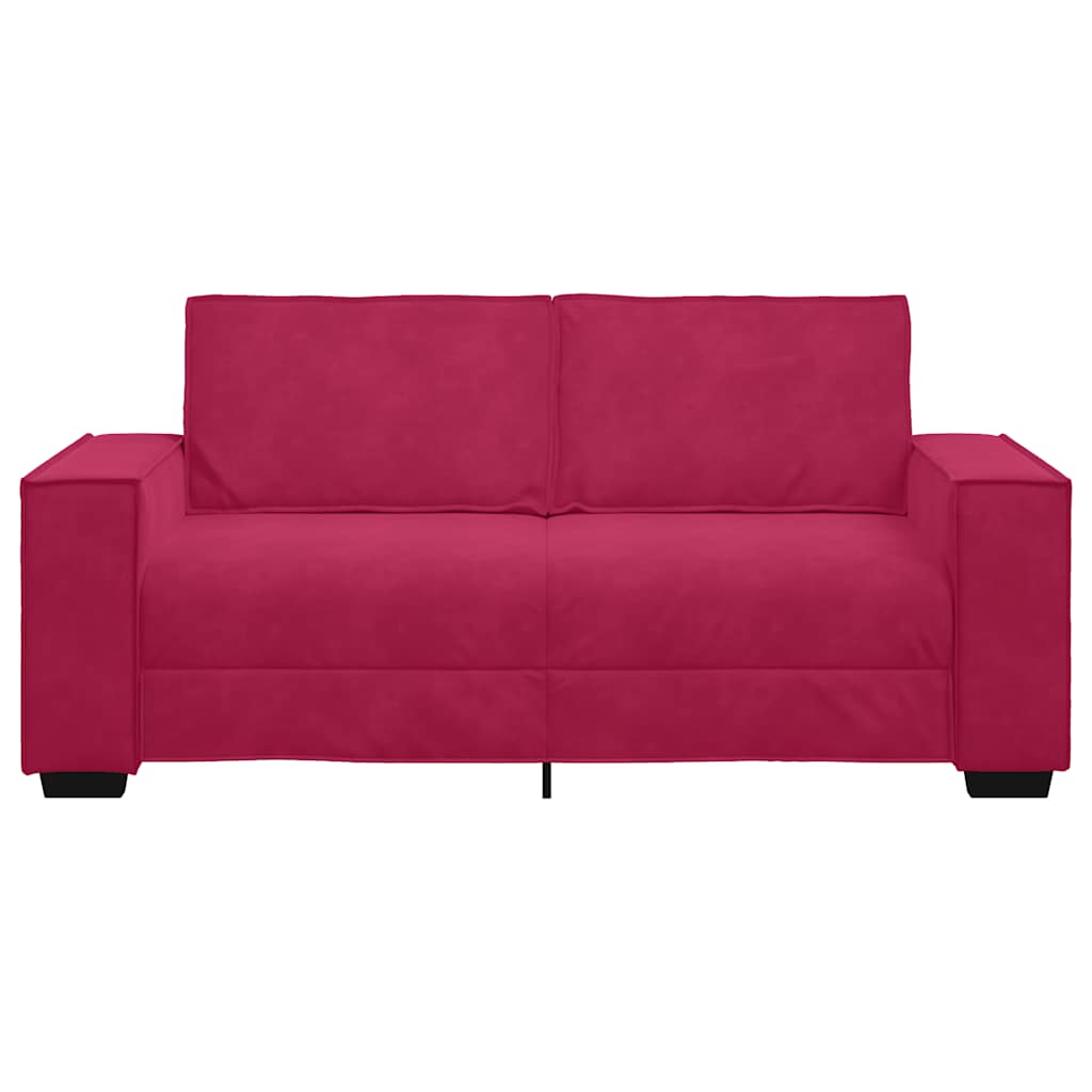vidaXL Sofa 2-osobowa, winna czerwień, 180x78x84 cm, tapicerowana aksamitem
