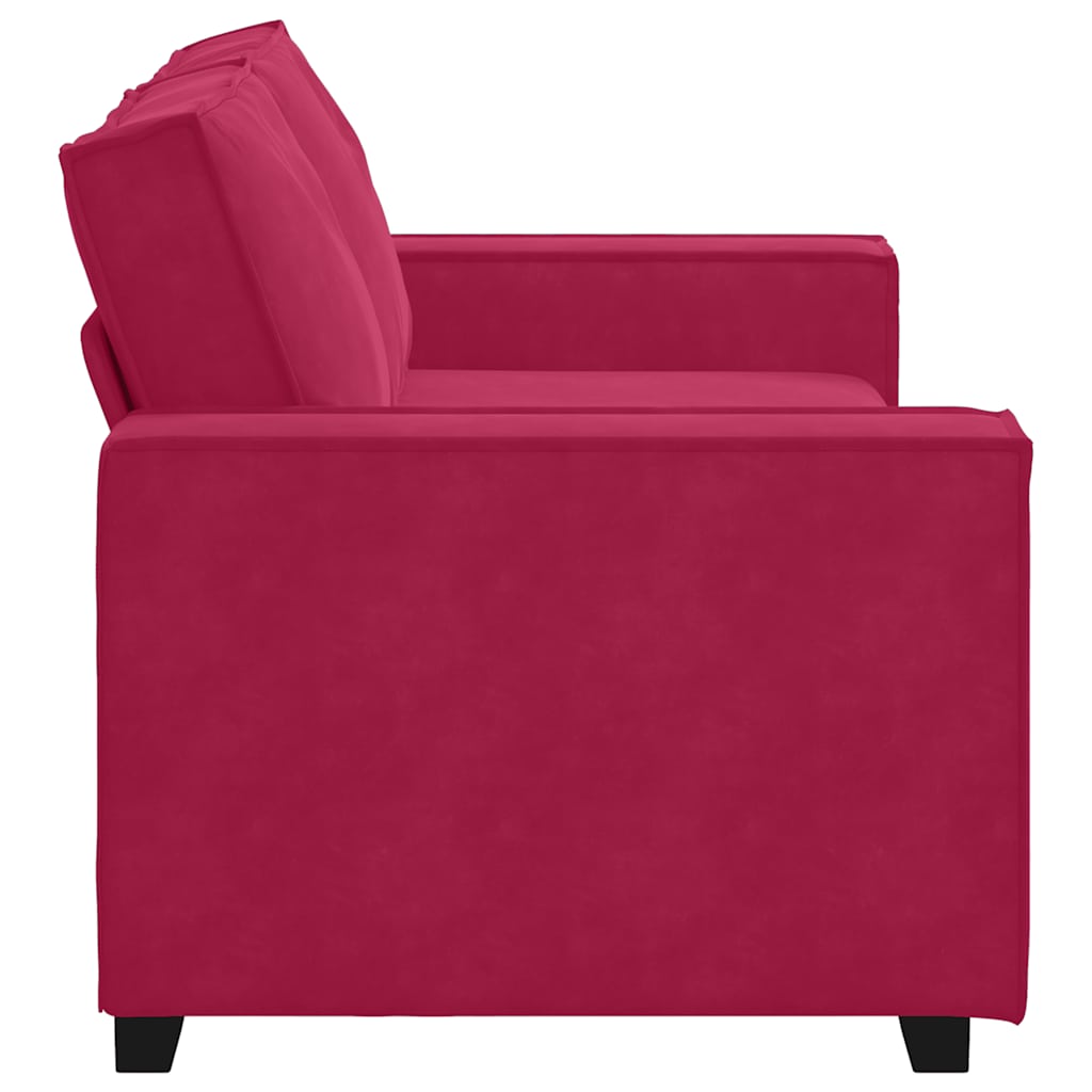 vidaXL Sofa 2-osobowa, winna czerwień, 180x78x84 cm, tapicerowana aksamitem
