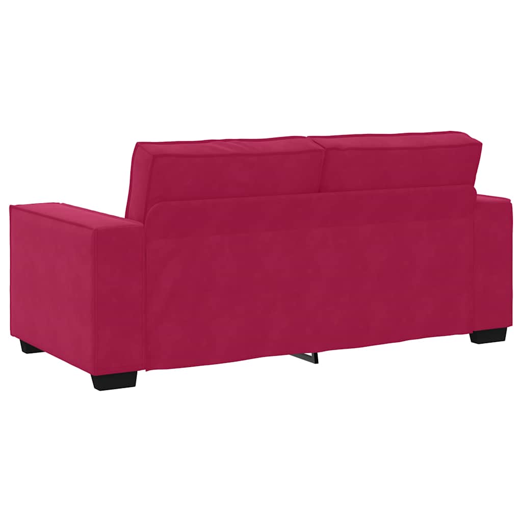 vidaXL Sofa 2-osobowa, winna czerwień, 180x78x84 cm, tapicerowana aksamitem