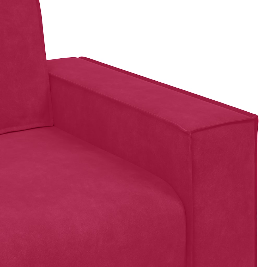vidaXL Sofa 2-osobowa, winna czerwień, 180x78x84 cm, tapicerowana aksamitem