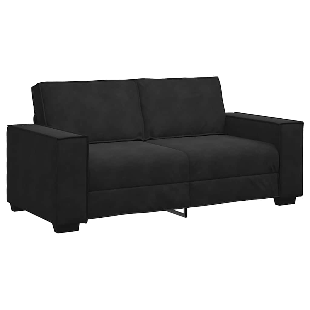 vidaXL Sofa 2-osobowa, czarna, 180x78x84 cm, tapicerowana aksamitem