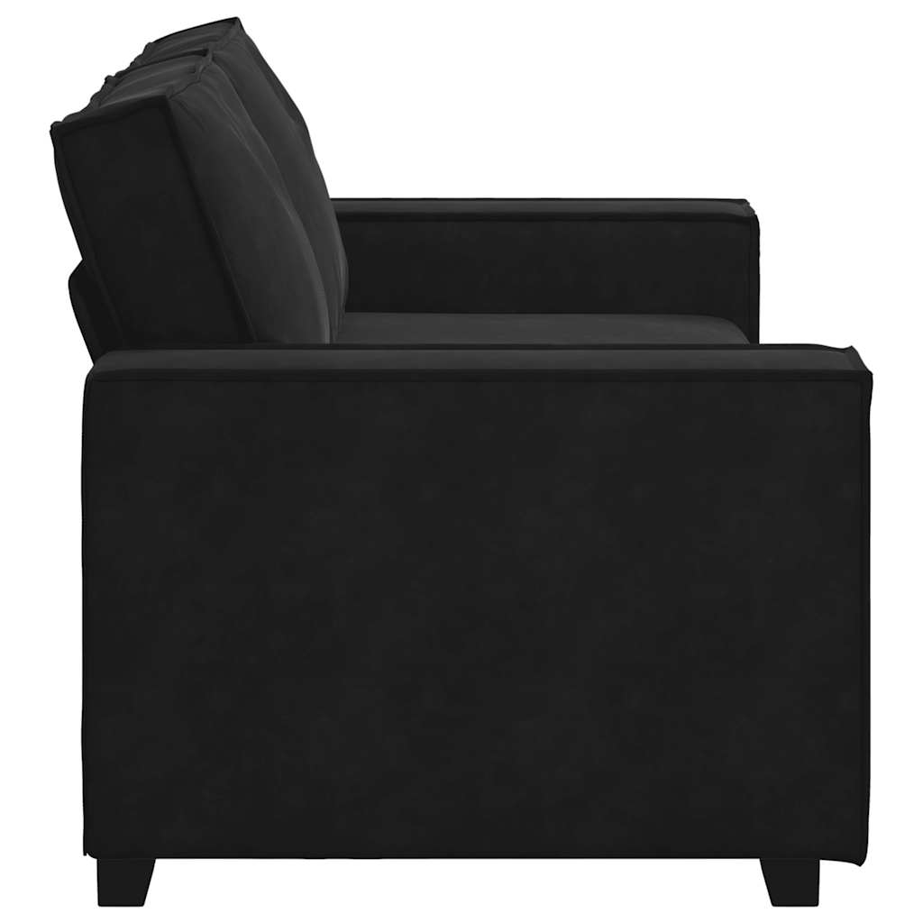 vidaXL Sofa 2-osobowa, czarna, 180x78x84 cm, tapicerowana aksamitem
