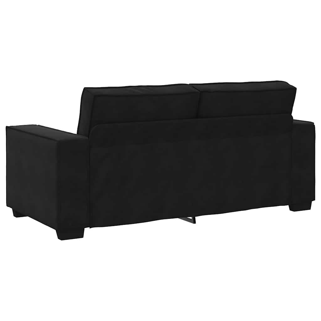 vidaXL Sofa 2-osobowa, czarna, 180x78x84 cm, tapicerowana aksamitem