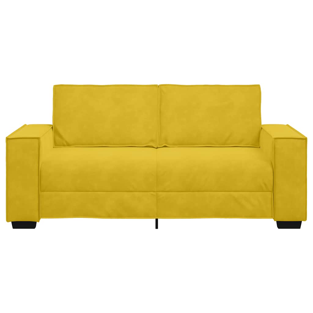 vidaXL Sofa 2-osobowa, żółta, 180x78x84 cm, tapicerowana aksamitem