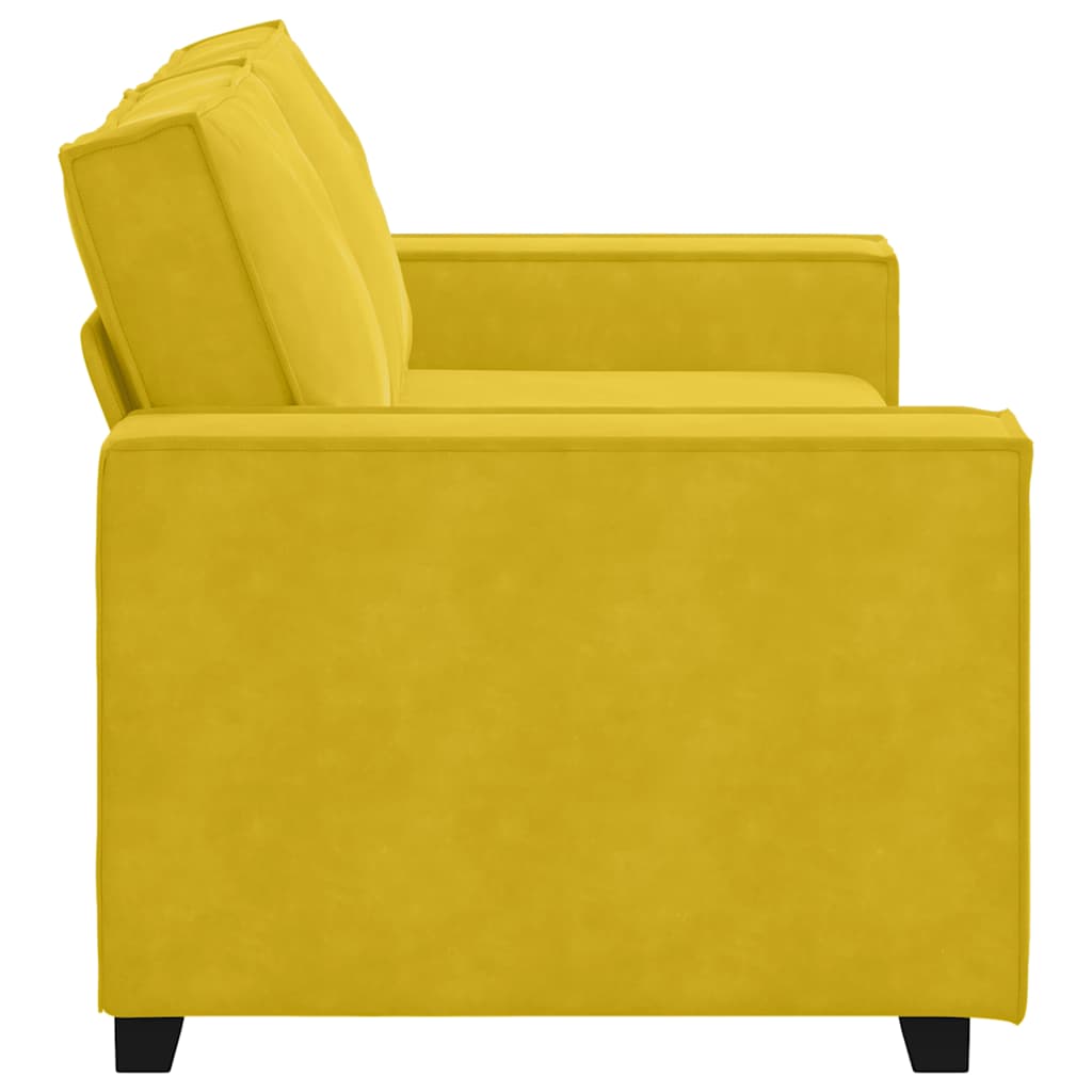 vidaXL Sofa 2-osobowa, żółta, 180x78x84 cm, tapicerowana aksamitem