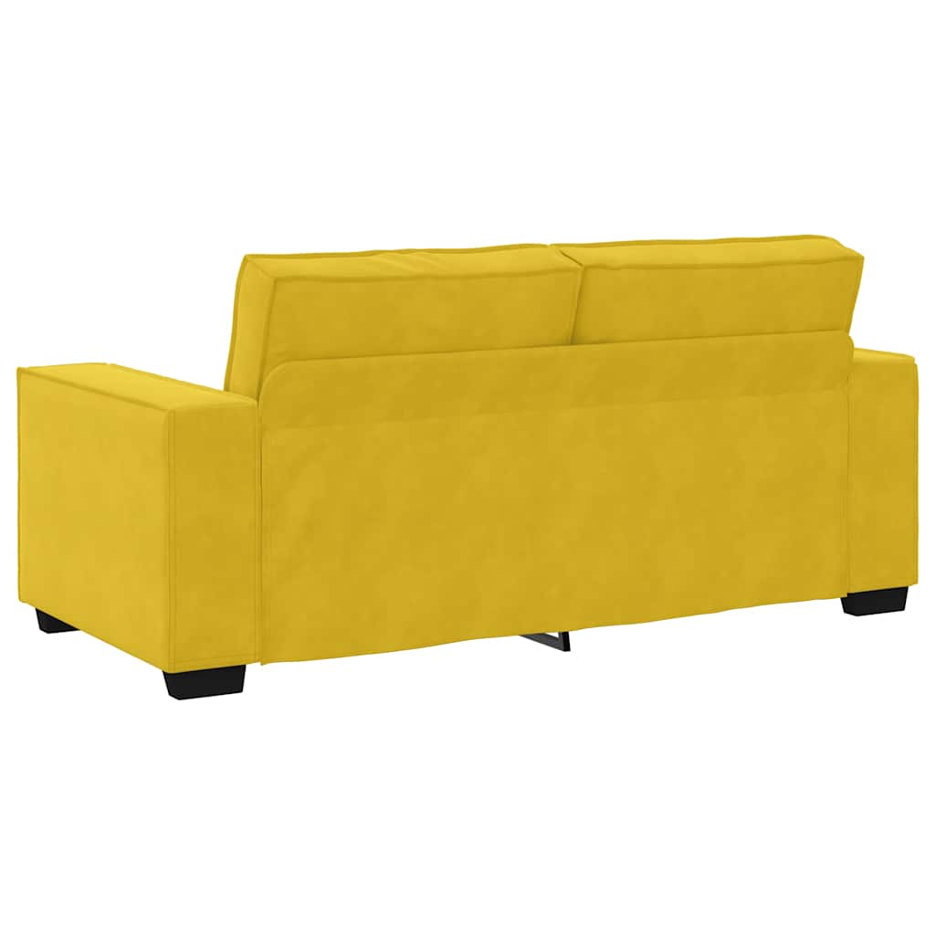 vidaXL Sofa 2-osobowa, żółta, 180x78x84 cm, tapicerowana aksamitem