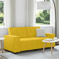 vidaXL Sofa 2-osobowa, żółta, 180x78x84 cm, tapicerowana aksamitem