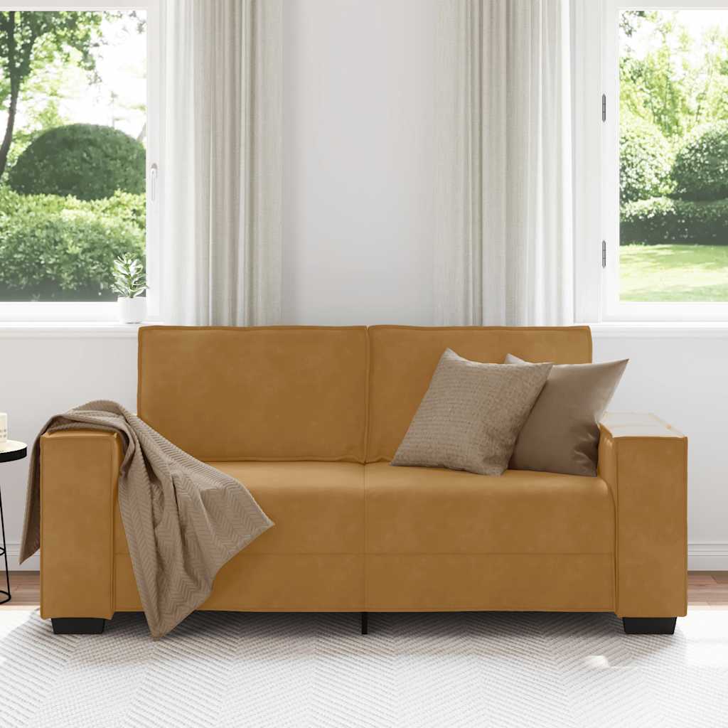 vidaXL Sofa 2-osobowa, brązowa, 180x78x84 cm, tapicerowana aksamitem