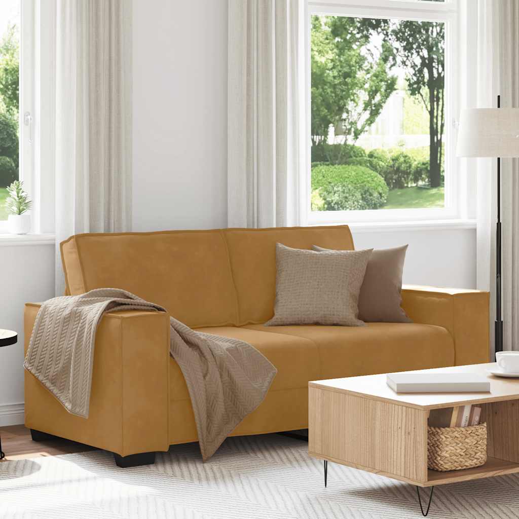 vidaXL Sofa 2-osobowa, brązowa, 180x78x84 cm, tapicerowana aksamitem