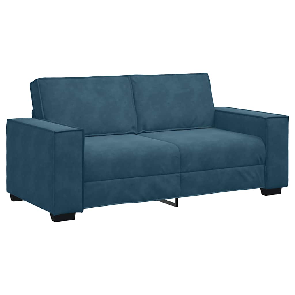 vidaXL Sofa 2-osobowa, niebieski, 180x78x84 cm, tapicerowana aksamitem