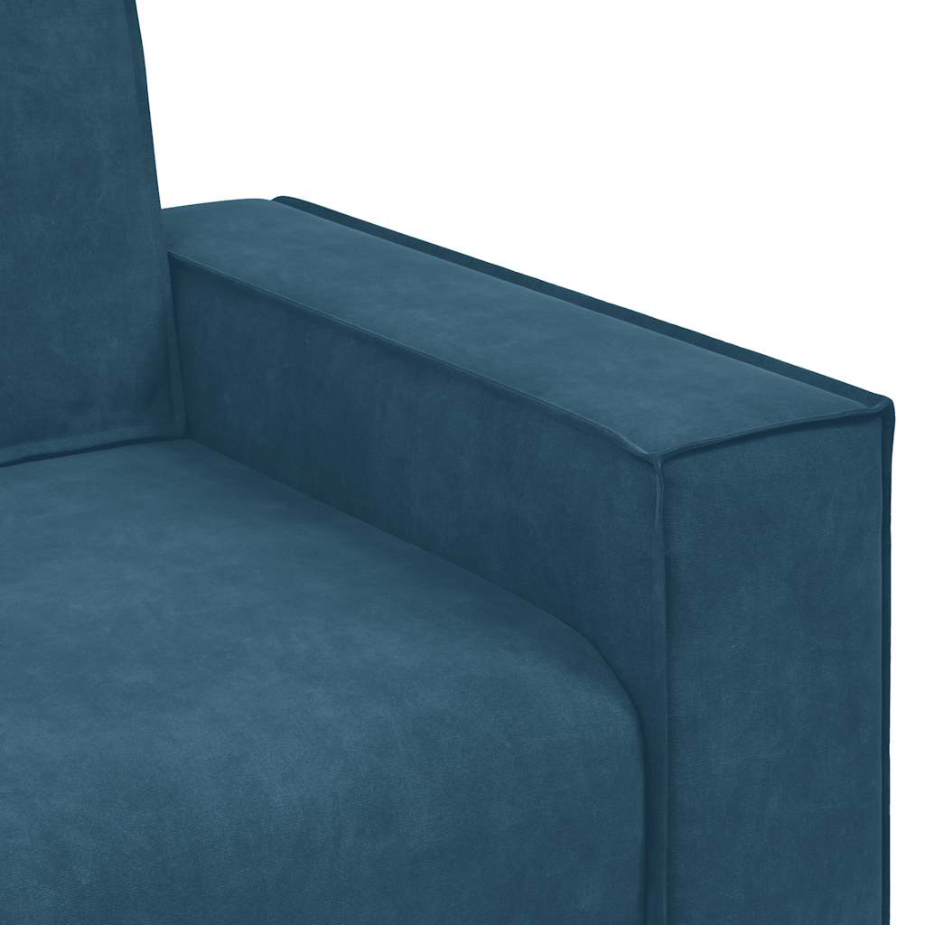 vidaXL Sofa 2-osobowa, niebieski, 180x78x84 cm, tapicerowana aksamitem