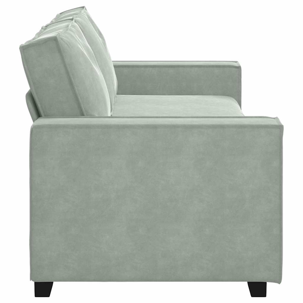 vidaXL Sofa 3-osobowa, jasnoszara, 220x78x84 cm, tapicerowana aksamitem