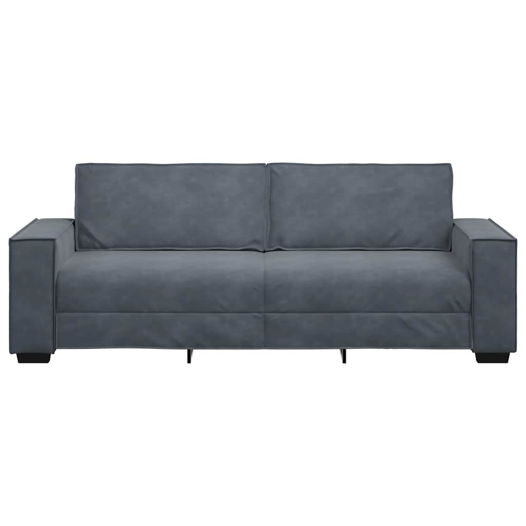 vidaXL Sofa 3-osobowa, ciemnoszara, 220x78x84 cm, obita aksamitem