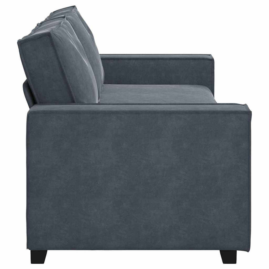 vidaXL Sofa 3-osobowa, ciemnoszara, 220x78x84 cm, obita aksamitem