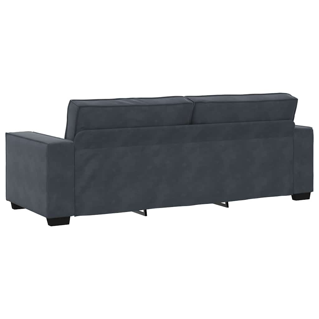 vidaXL Sofa 3-osobowa, ciemnoszara, 220x78x84 cm, obita aksamitem