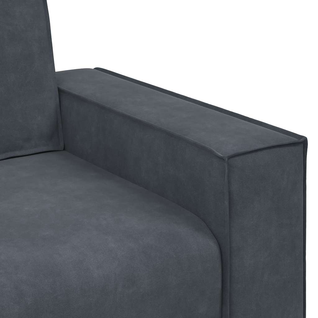 vidaXL Sofa 3-osobowa, ciemnoszara, 220x78x84 cm, obita aksamitem