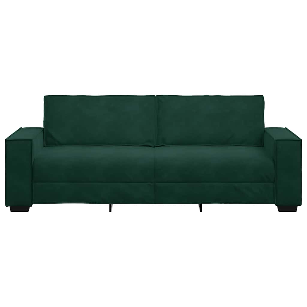 vidaXL Sofa 3-osobowa, ciemnozielony, 220x78x84 cm, obita aksamitem