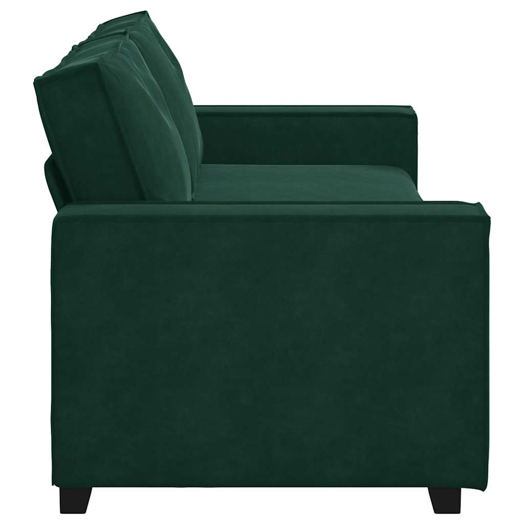 vidaXL Sofa 3-osobowa, ciemnozielony, 220x78x84 cm, obita aksamitem
