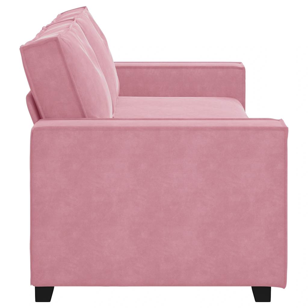 vidaXL Sofa 3-osobowa, różowa, 220x78x84 cm, obita aksamitem