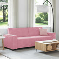 vidaXL Sofa 3-osobowa, różowa, 220x78x84 cm, obita aksamitem